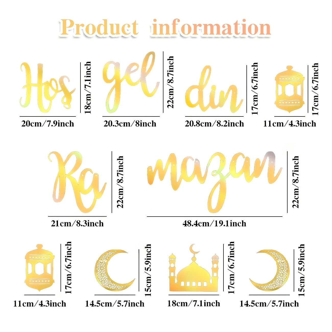 Ramadan Kareem Banner – Eid Mubarak Hanging Decoration