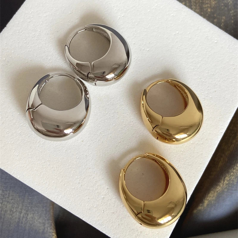 Chunky Stainless Steel Hoop Earrings – Women’s Statement Hoops