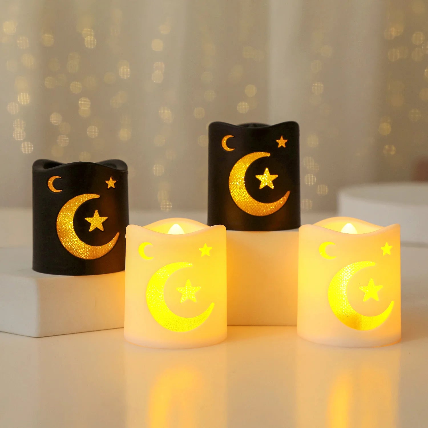LED Ramadan Lanterns – Moon, Star & Castle, 4PCS
