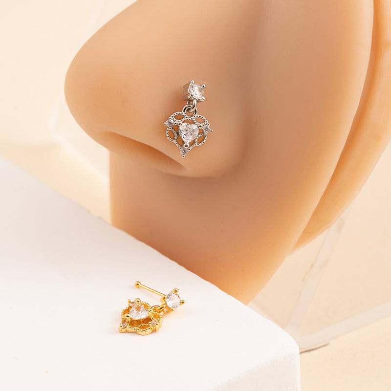 Personalized Piercing Jewelry Small Rhinestone Nose Stud