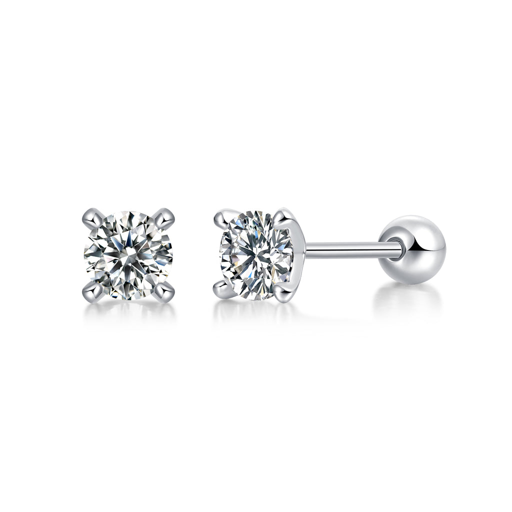 Earrings Set With 0.5-carat Top-quality Moissanite S925 Silver And Platinum-plated Stud Earrings