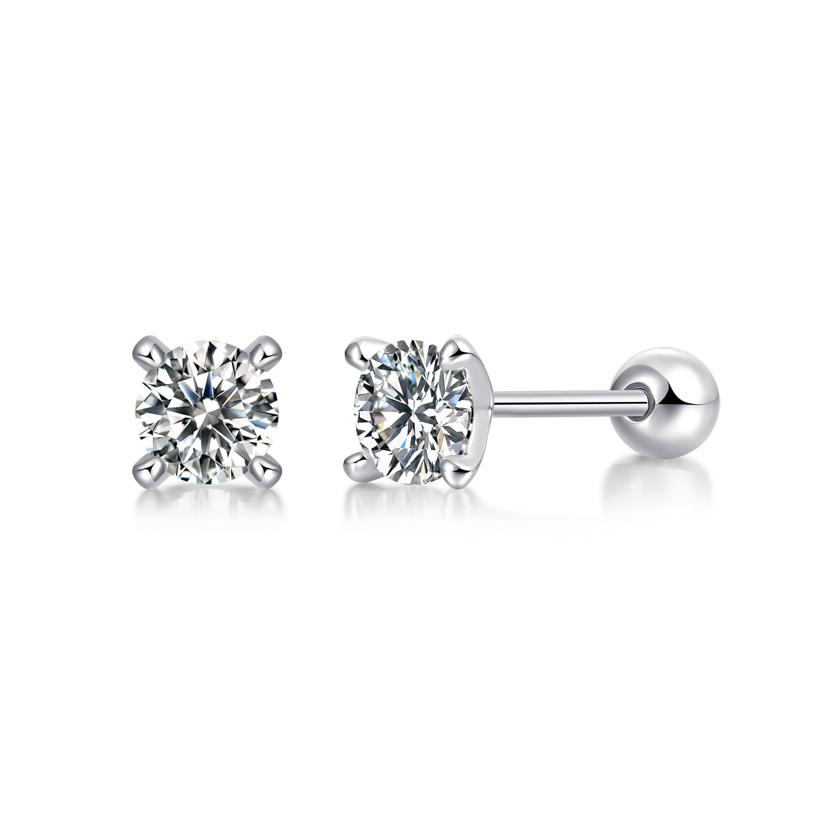 Earrings Set With 0.5-carat Top-quality Moissanite S925 Silver And Platinum-plated Stud Earrings