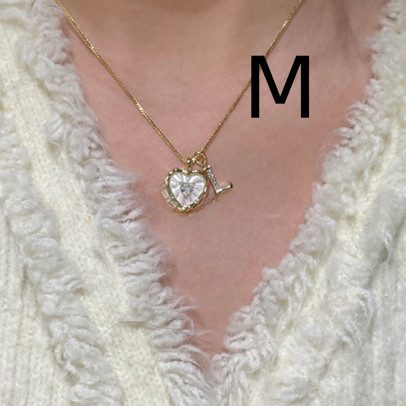 Shimmering Titanium Steel Korean-style Natural Mother-of-Pearl Necklace