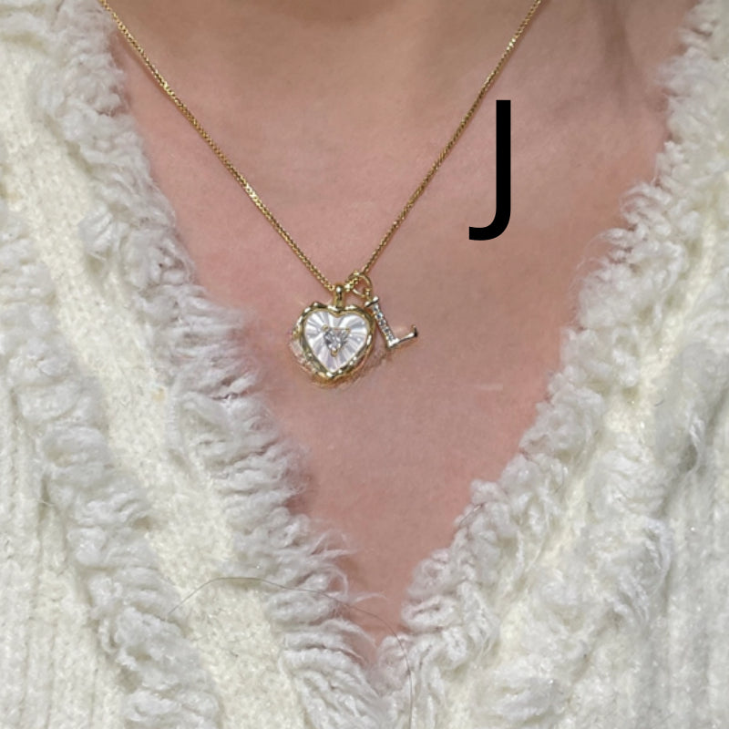 Shimmering Titanium Steel Korean-style Natural Mother-of-Pearl Necklace