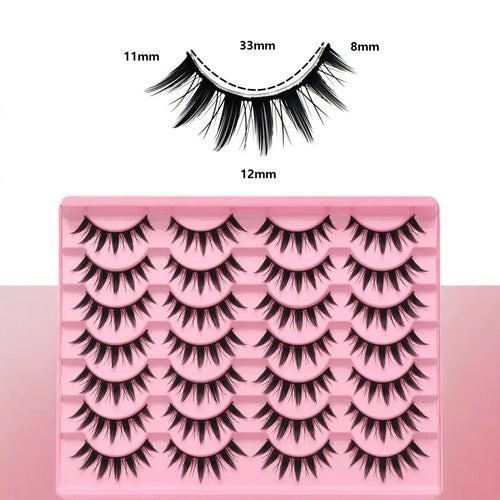 Thick Hard Bristle Fake Eyelashes 14 Pairs One Piece Whole Eyelash For