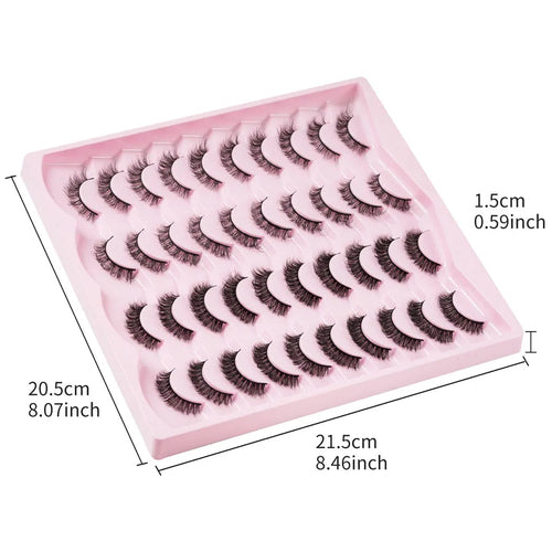 Airy Feeling Fluffy Fake Eyelashes Set Of 20 Pure Color Synthetic