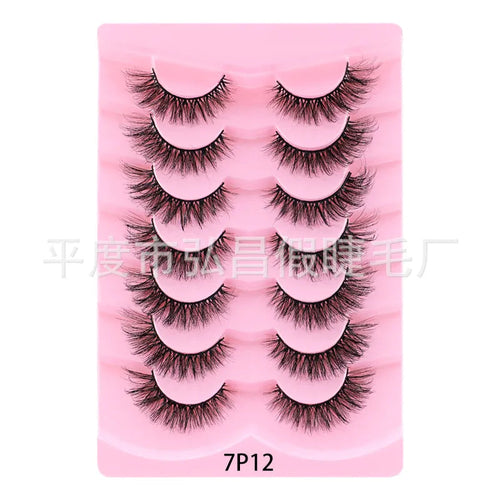 European Style False Eyelashes 7 Pairs Set Natural Curling Dense