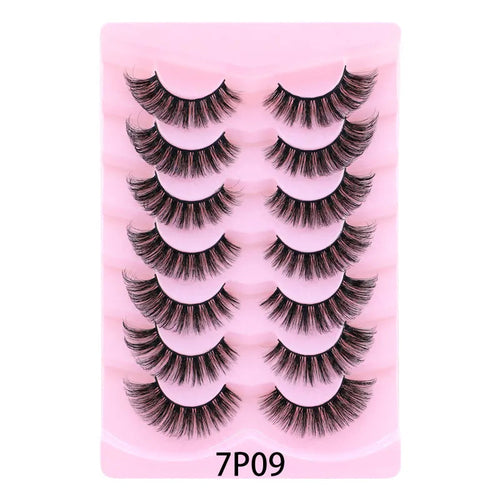European Style False Eyelashes 7 Pairs Set Natural Curling Dense