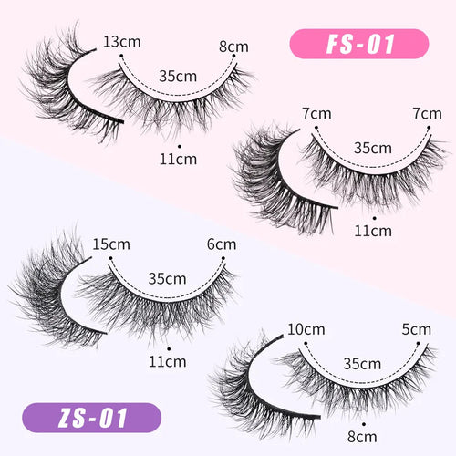 Airy Feeling Fluffy Fake Eyelashes Set Of 20 Pure Color Synthetic