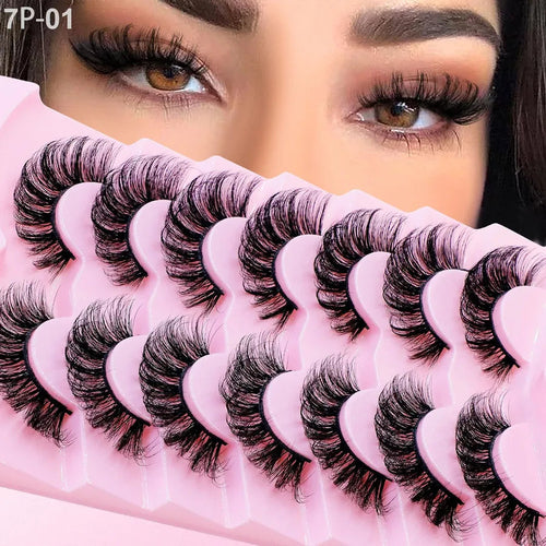 European Style False Eyelashes 7 Pairs Set Natural Curling Dense