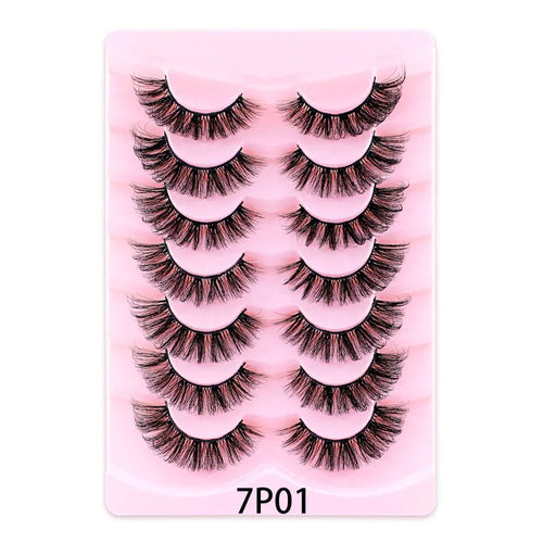 European Style False Eyelashes 7 Pairs Set Natural Curling Dense