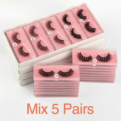 Mink Eye Lashes Wholesale 20/30/40/100 PCS  Mink Fluffy Fake Eyelashes