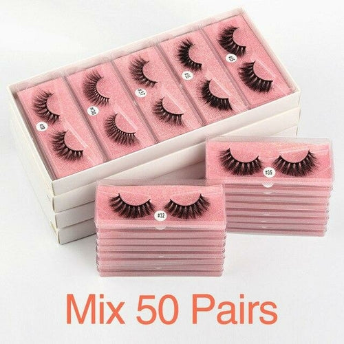 Mink Eye Lashes Wholesale 20/30/40/100 PCS  Mink Fluffy Fake Eyelashes