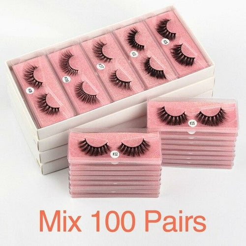 Mink Eye Lashes Wholesale 20/30/40/100 PCS  Mink Fluffy Fake Eyelashes